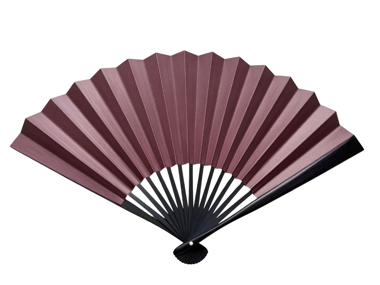 Edo Leather Folding Fan - Navy -